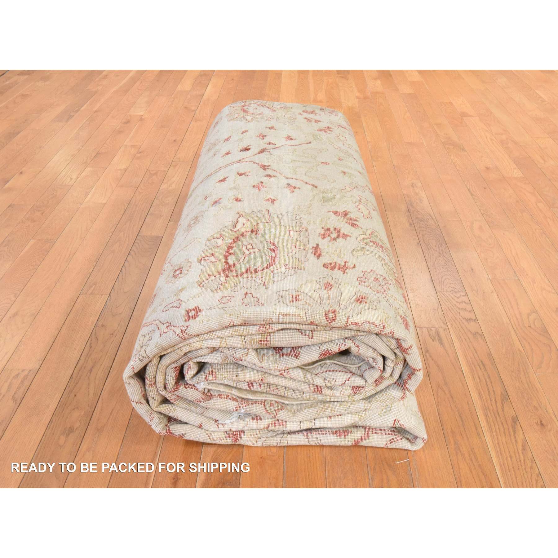 Oushak-And-Peshawar-Hand-Knotted-Rug-393130