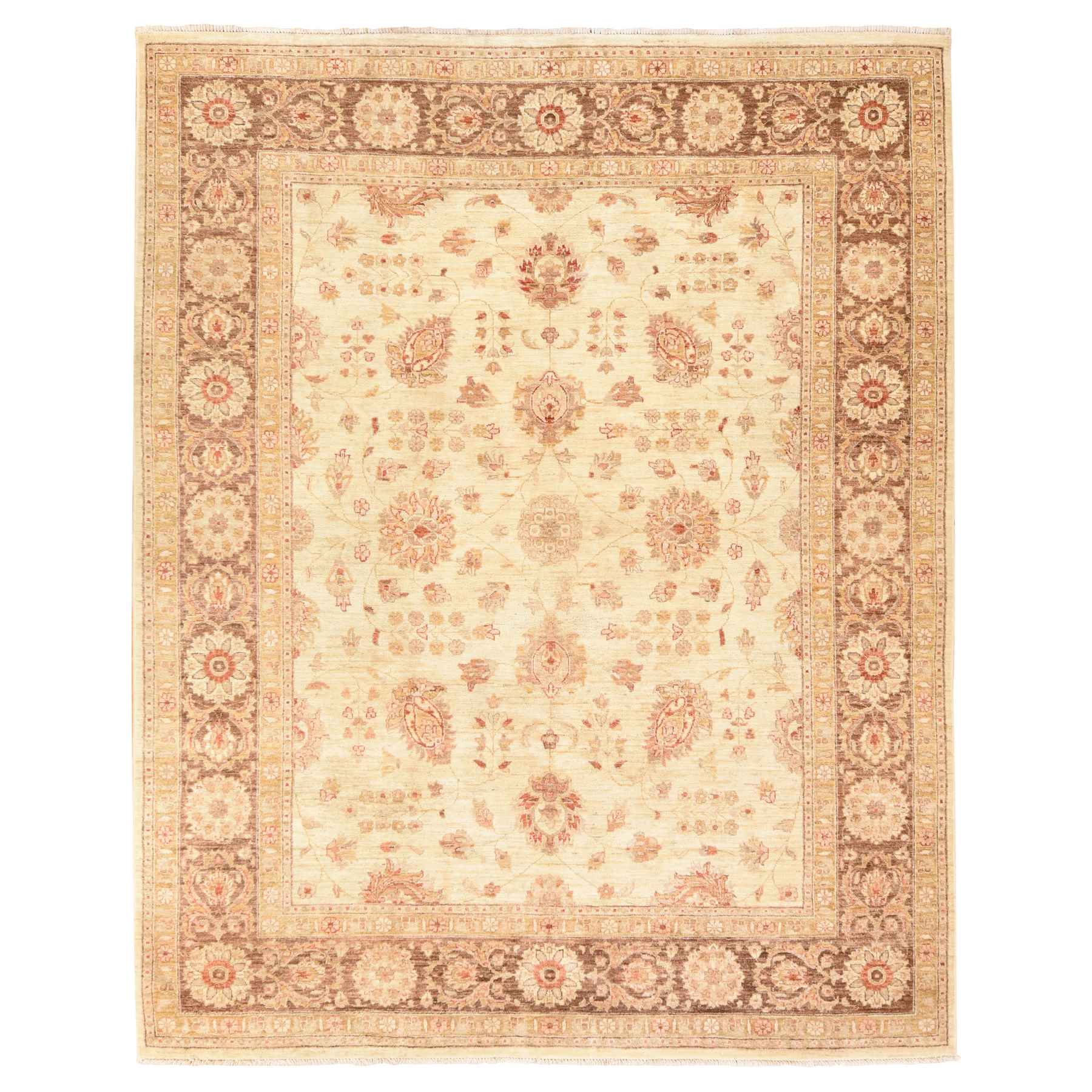 Oushak-And-Peshawar-Hand-Knotted-Rug-393330