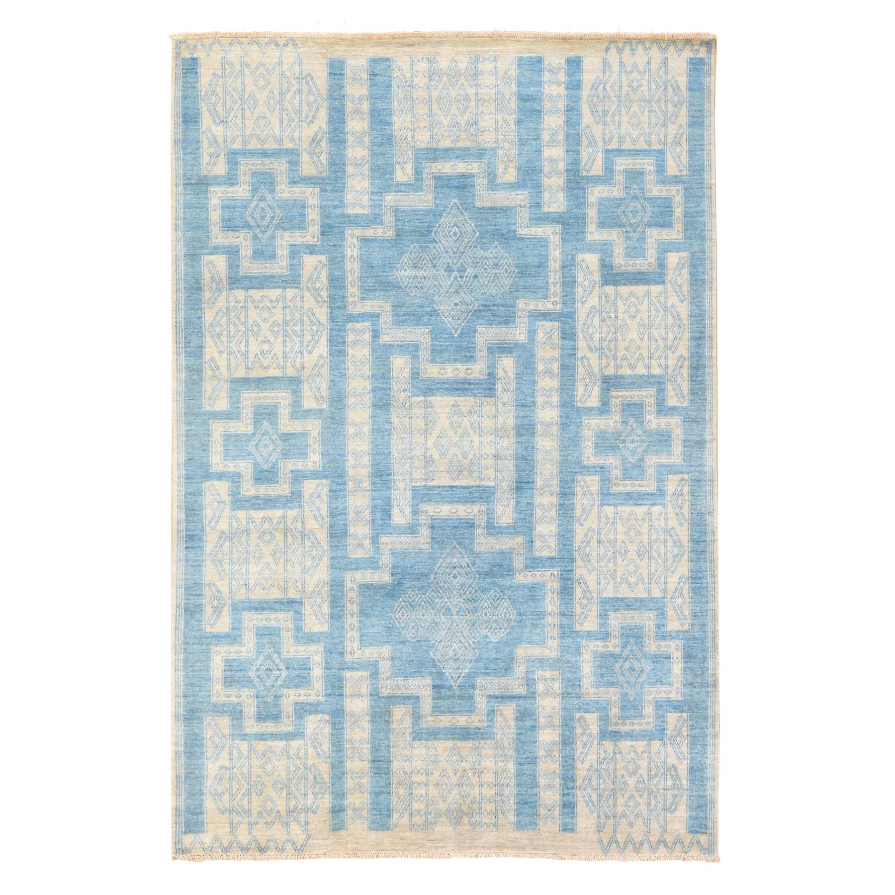 Oushak-And-Peshawar-Hand-Knotted-Rug-393425