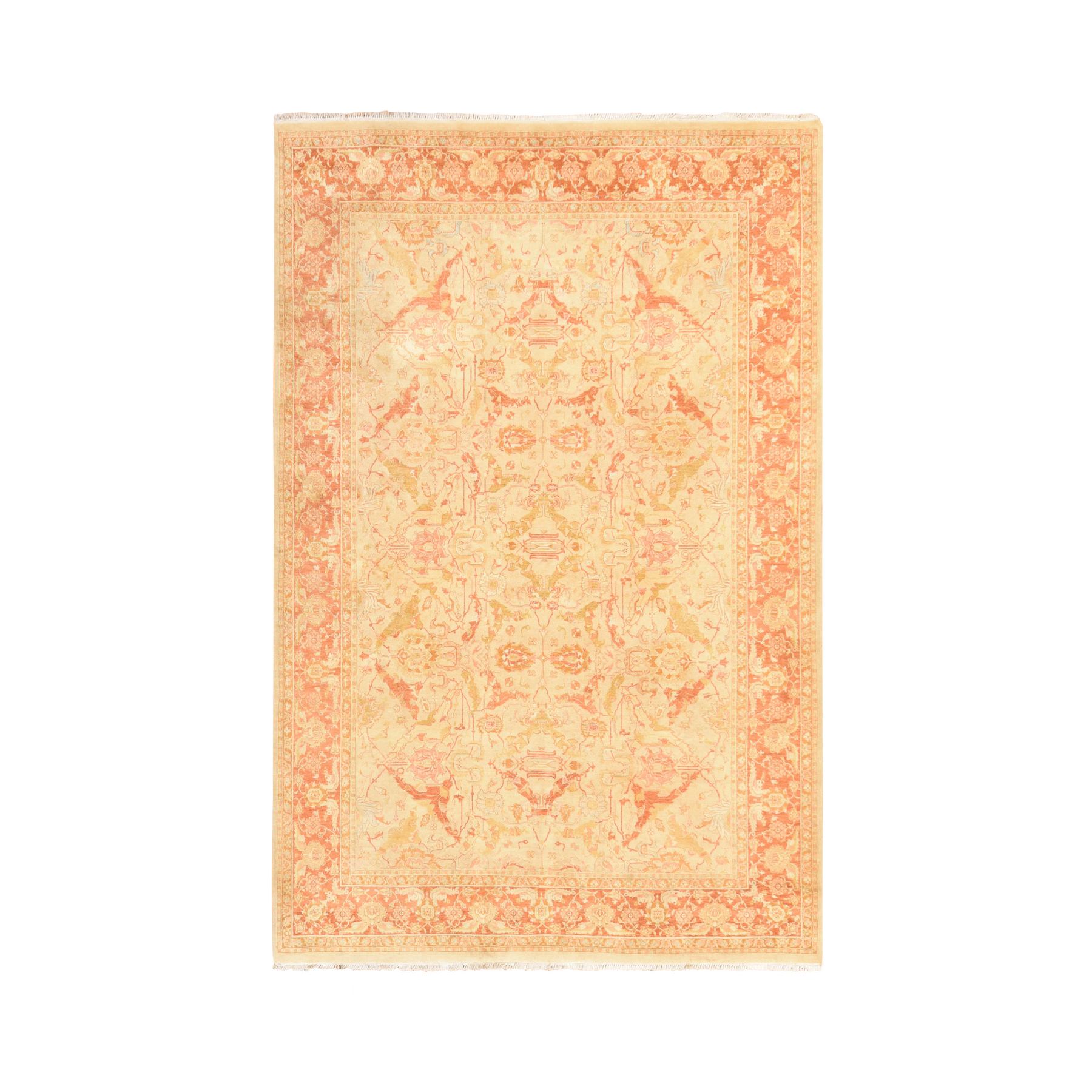 Oushak-And-Peshawar-Hand-Knotted-Rug-393450