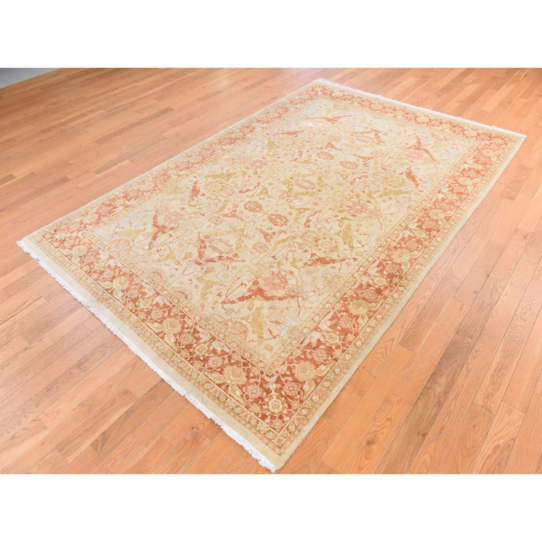 Oushak-And-Peshawar-Hand-Knotted-Rug-393450