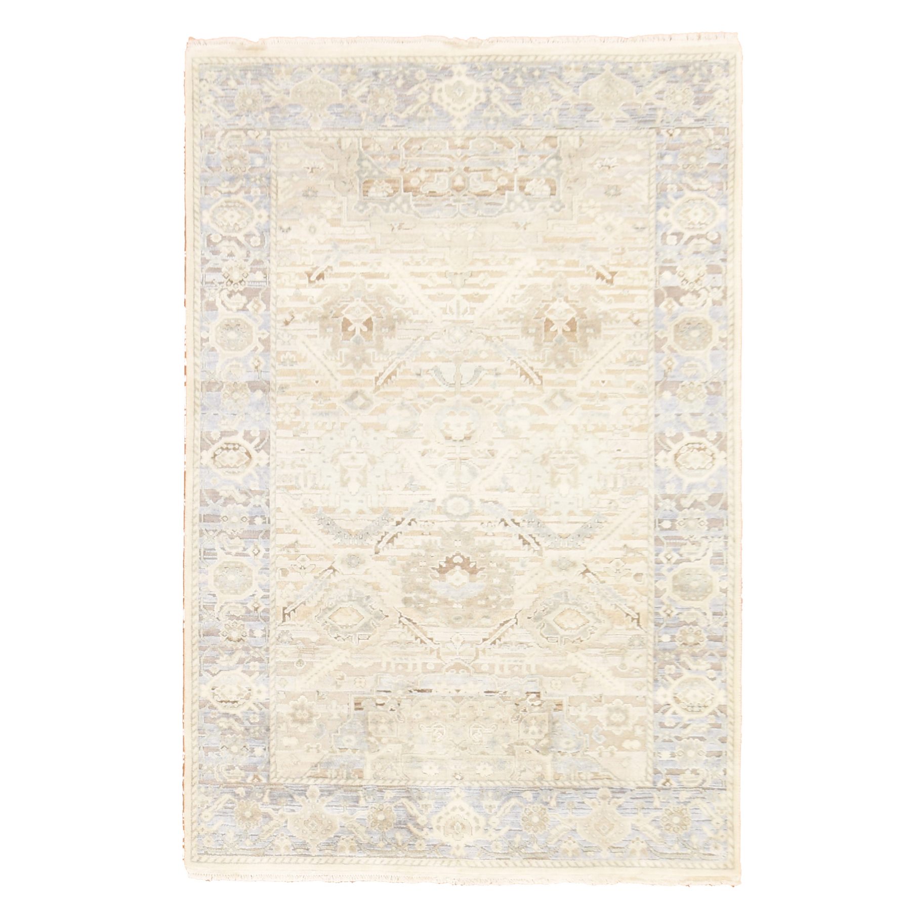 Oushak-And-Peshawar-Hand-Knotted-Rug-393650