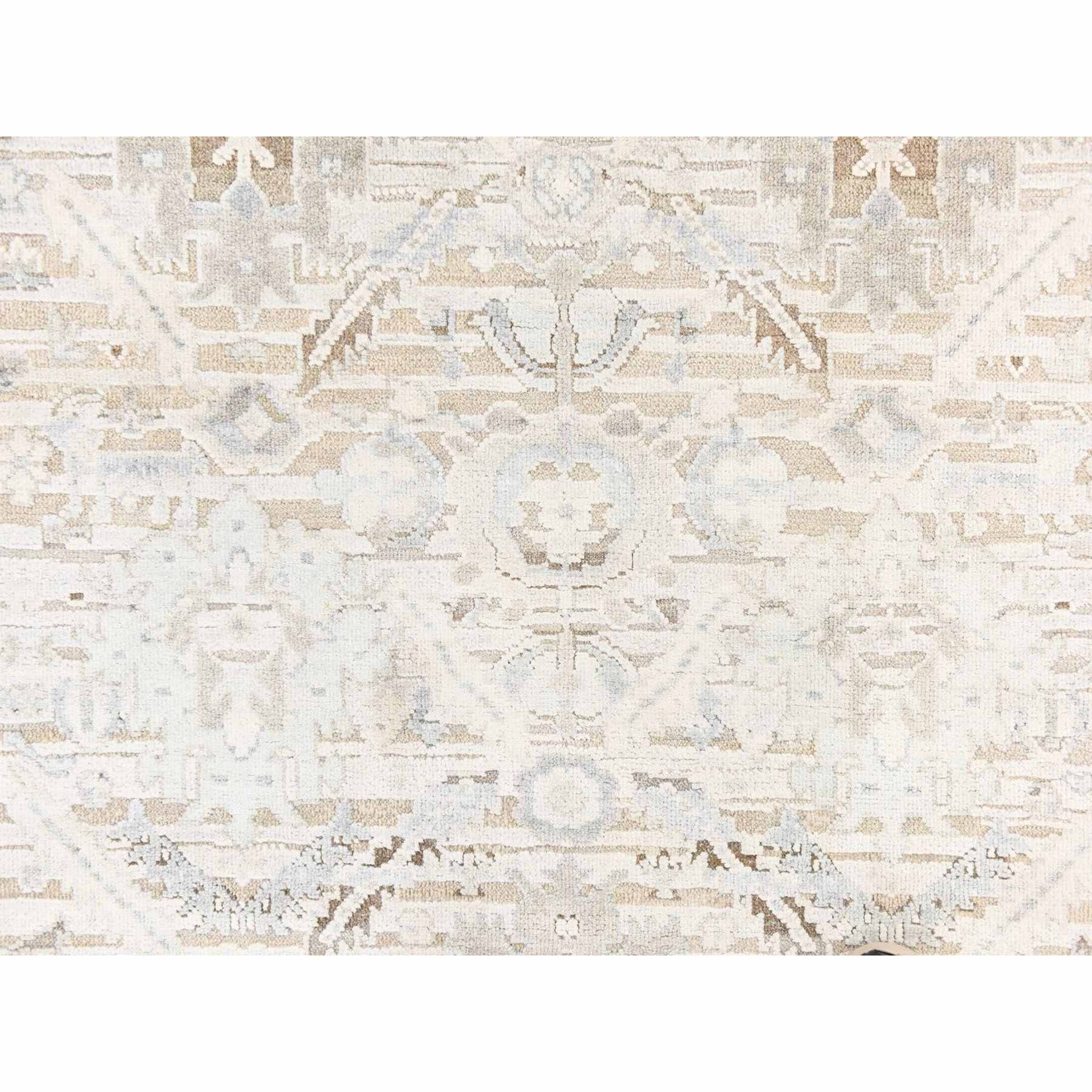 Oushak-And-Peshawar-Hand-Knotted-Rug-393650