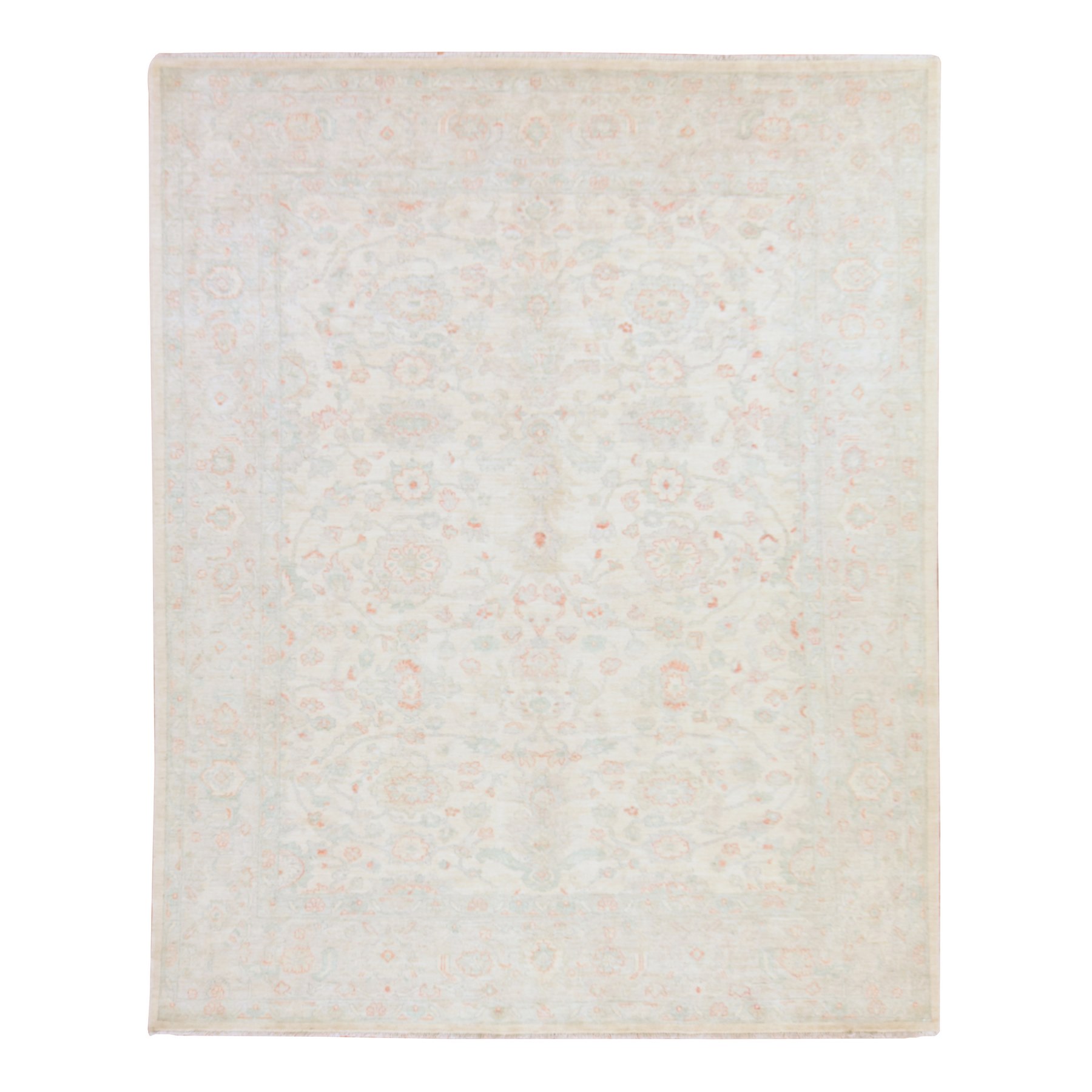 Oushak-And-Peshawar-Hand-Knotted-Rug-394165