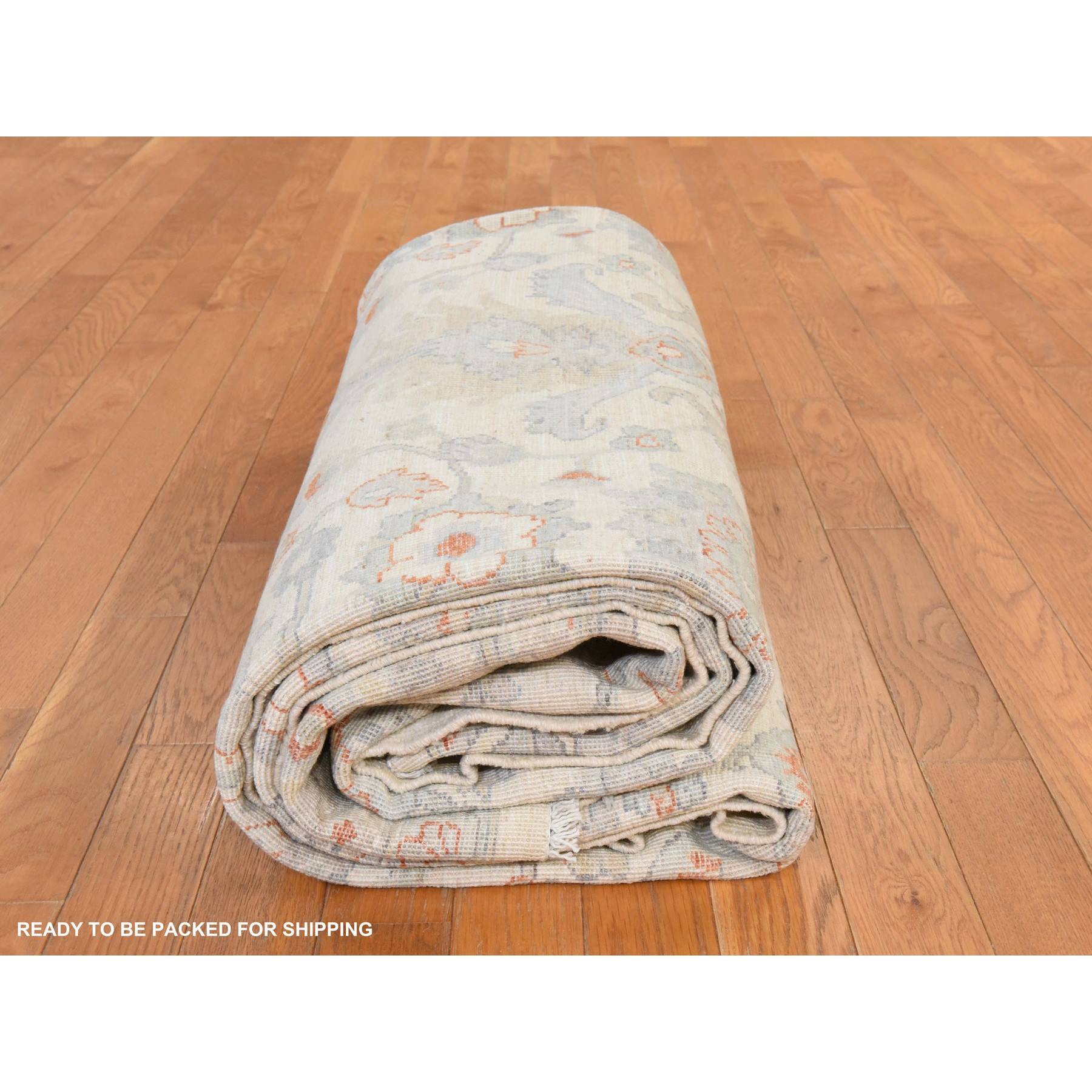 Oushak-And-Peshawar-Hand-Knotted-Rug-394165