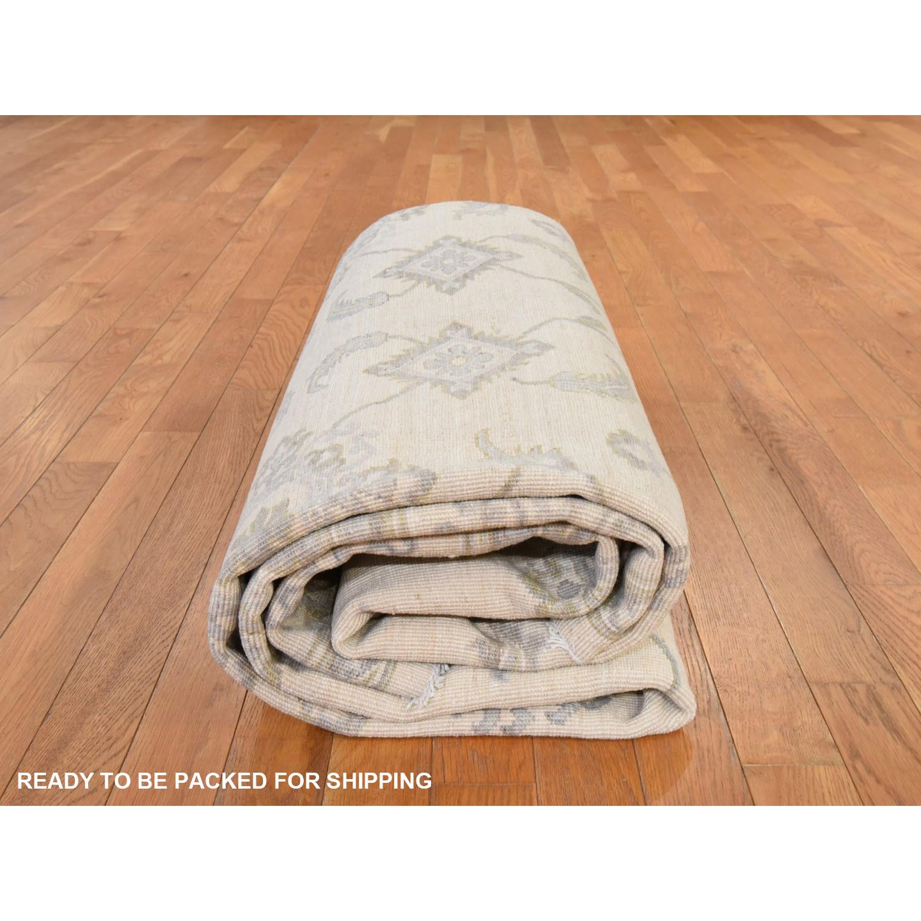 Oushak-And-Peshawar-Hand-Knotted-Rug-394215