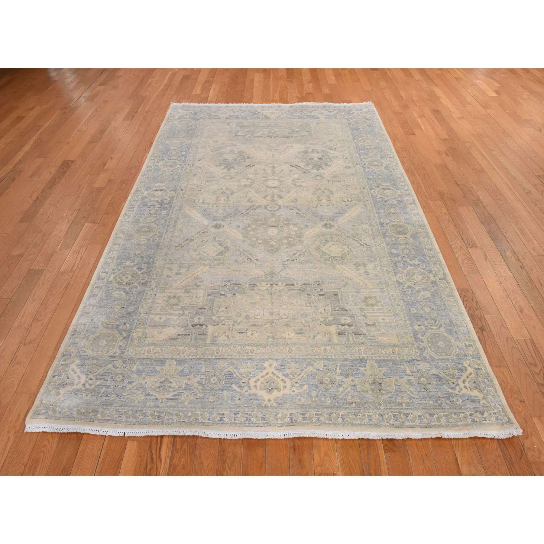 Oushak-And-Peshawar-Hand-Knotted-Rug-394485
