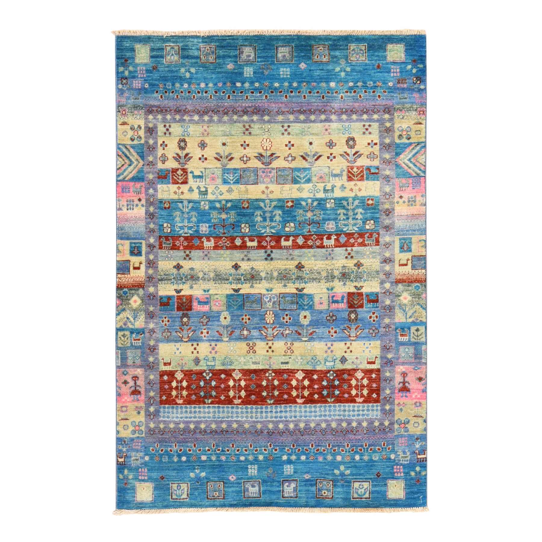 Tribal-Geometric-Hand-Knotted-Rug-393375