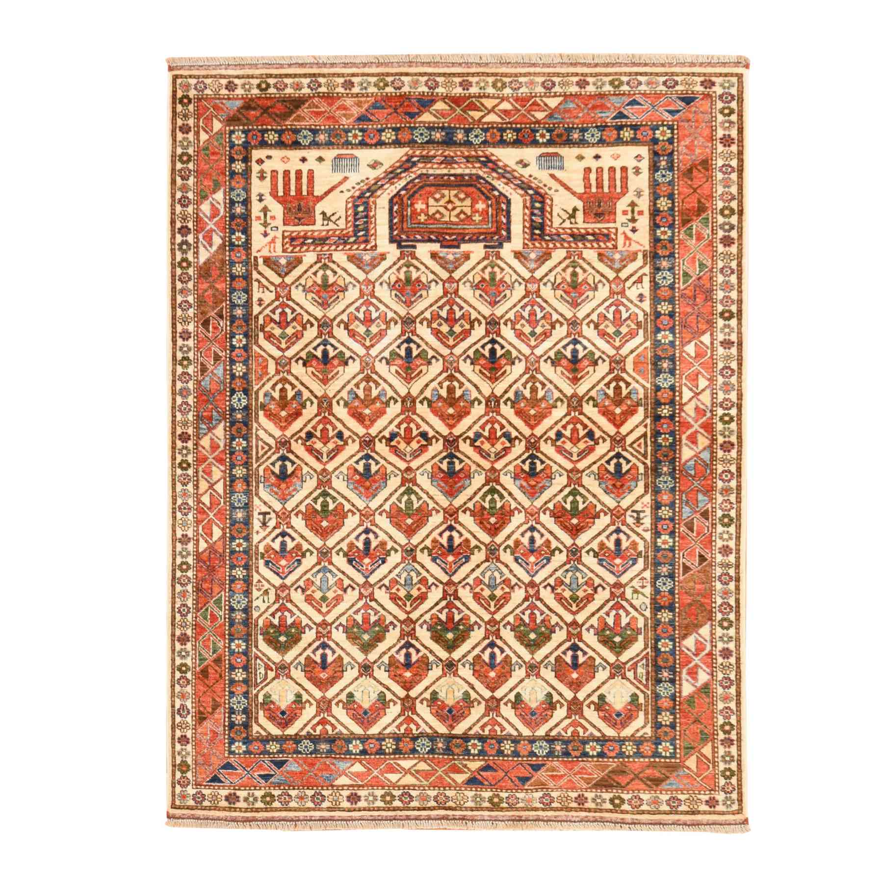 Tribal-Geometric-Hand-Knotted-Rug-393625