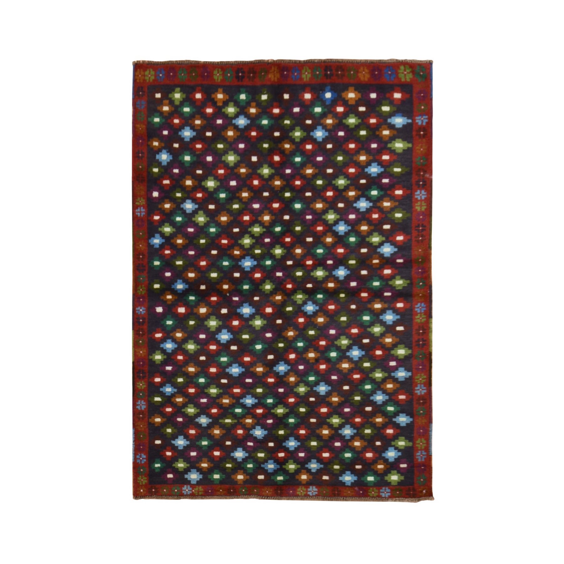 Tribal-Geometric-Hand-Knotted-Rug-394000