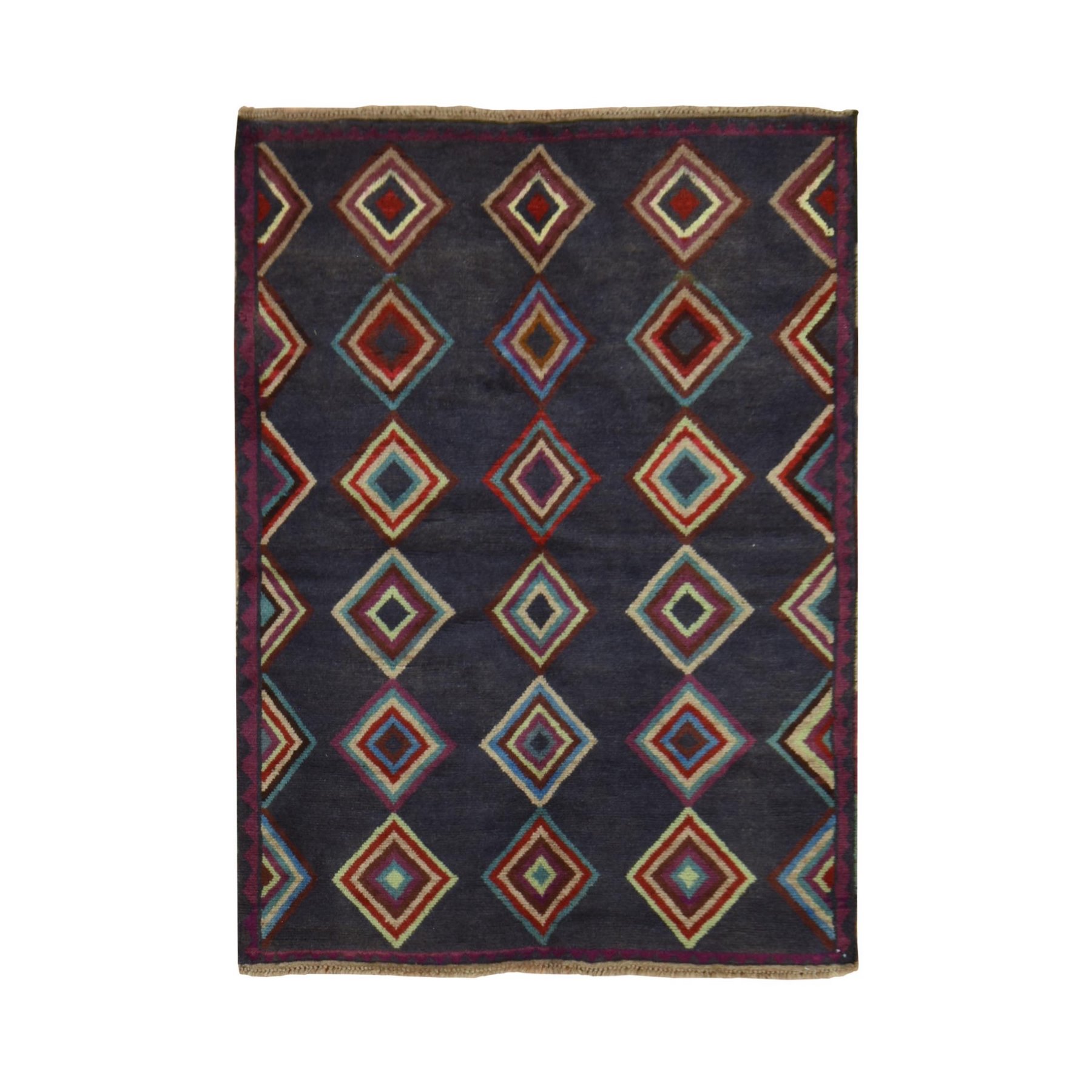Tribal-Geometric-Hand-Knotted-Rug-394005