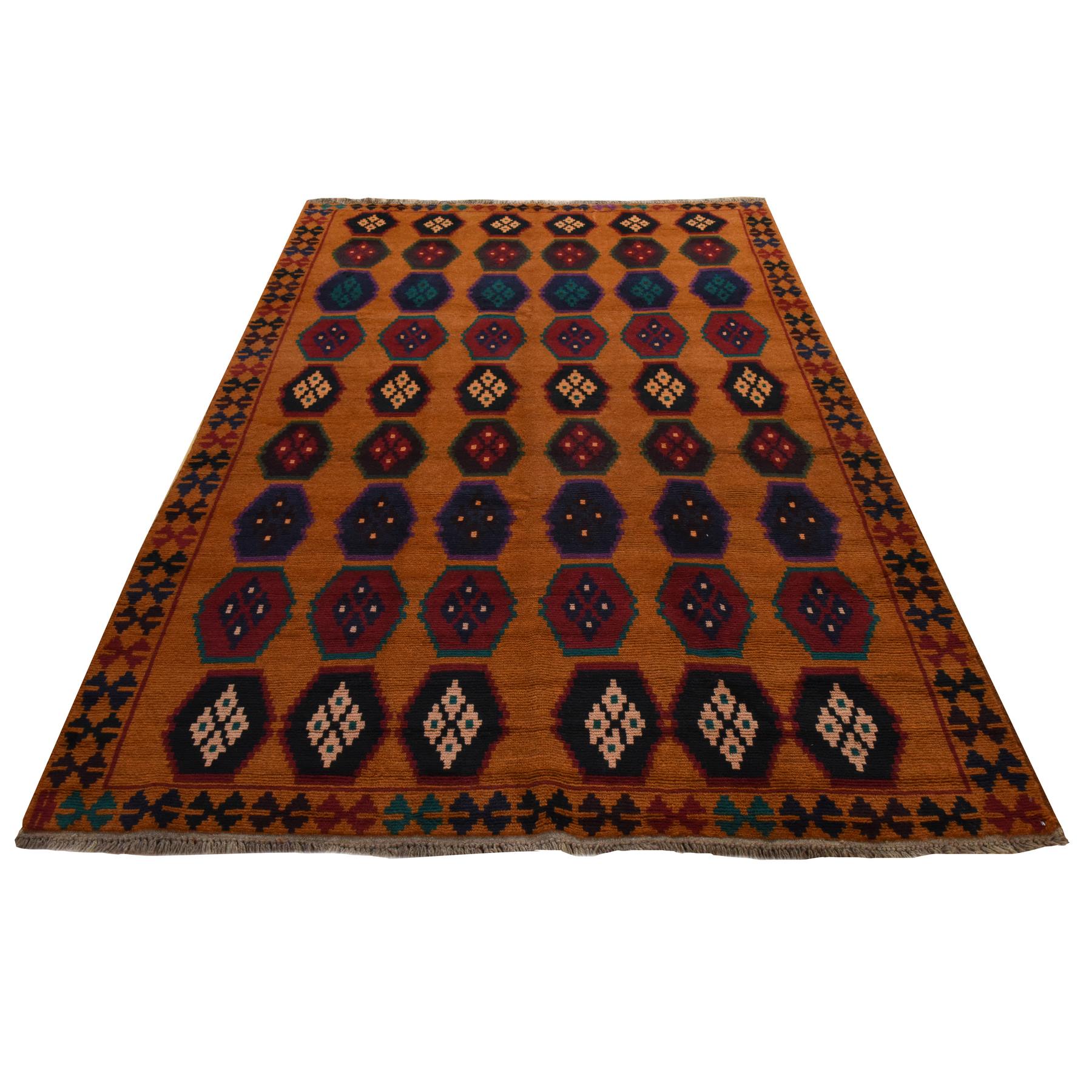 Tribal-Geometric-Hand-Knotted-Rug-394690