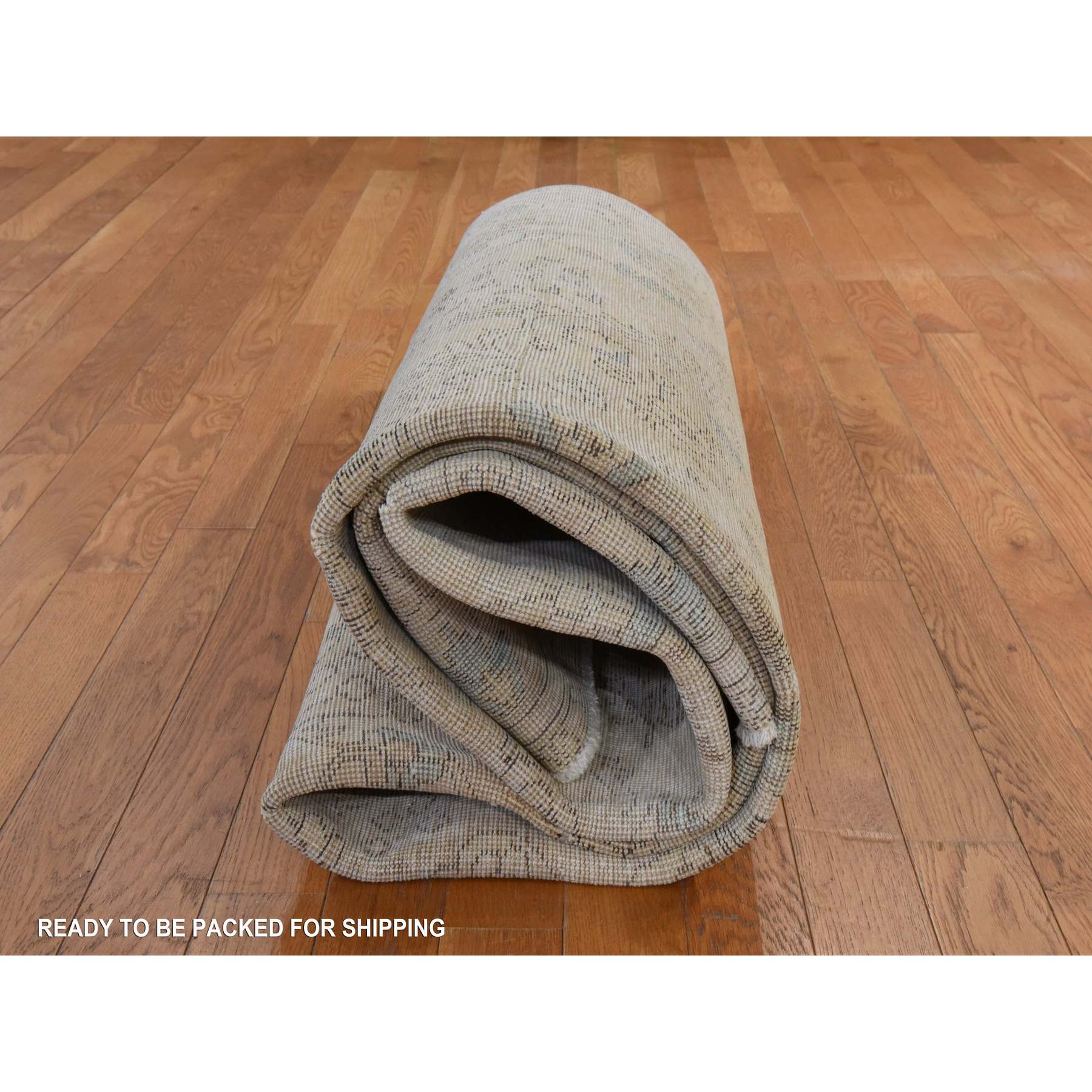 White-Wash-Vintage-Silver-Wash-Hand-Knotted-Rug-394420