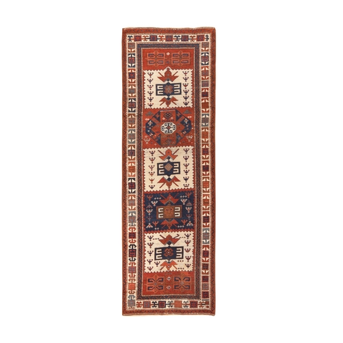 Alabaster White, Antique Eastern Anatolian Wide Runner, 100% Wool, Hand Knotted, Professionally Cleaned, Even Eear, Sides and Ends Secured, Oriental 