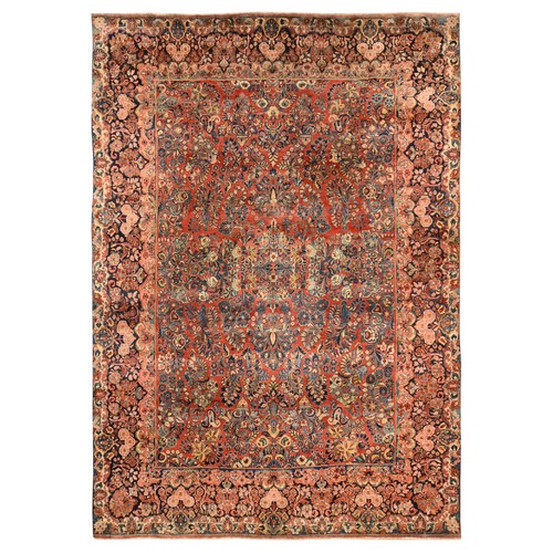 Imperial Red, Antique Persian Sarouk, 100% Wool, Hand Knotted, Thick and Plush, Full Pile, Soft and Clean, Oriental 