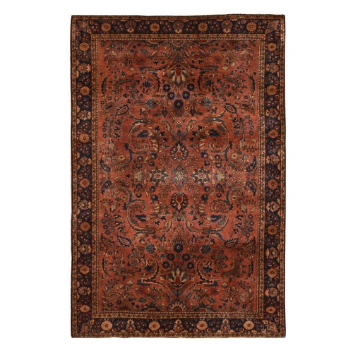 Caramel Brown, Antique Persian Sarouk, Excellent Condition, Full Pile and Soft, Hand Knotted, 100% Wool, Oriental 