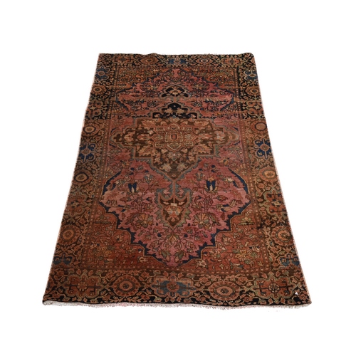 Blush Pink, Antique Persian Sarouk Fereghan, Clean, Soft, Sides and Ends Professionally Secured, 100% Wool, Hand Knotted, Oriental 