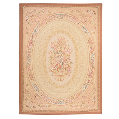Parchment White, Aubusson Weave, 100% Wool, Hand Woven, Neo Classic French Charles X Design, Oriental 