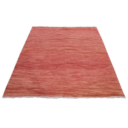 Amber Orange, Plain Solid Design, Afghan Kilim, Hand Woven, Flat Weave, 100% Wool, Reversible, Oriental 