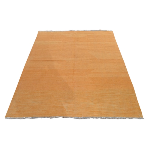Golden Yellow, Plain Solid Design, Afghan Kilim, Hand Woven, Flat Weave, 100% Wool, Reversible, Oriental 