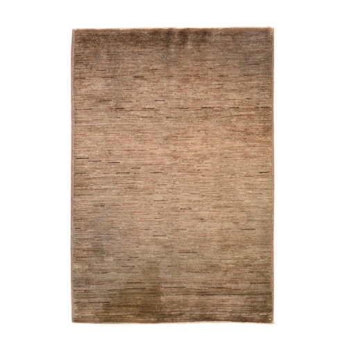 Beaver Brown, Vintage Gabbeh, Plain Solid Design, Hand Knotted, 100% Wool, Oriental 