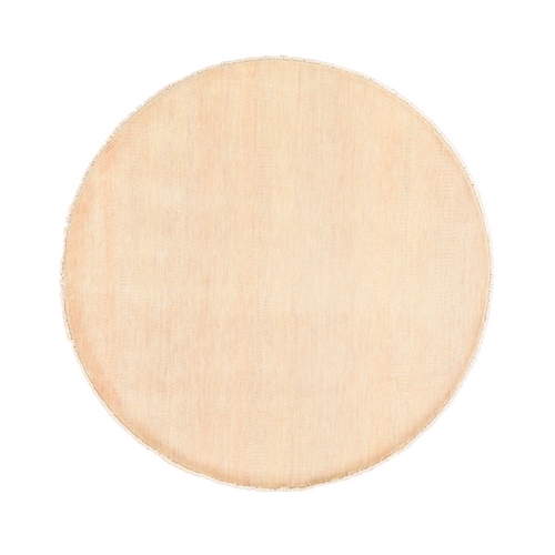 Peach Color, Modern Grass Design, Tone on Tone, Wool and Silk, Hand Knotted, Round, Oriental Peach Color, Modern Grass Design, Tone on Tone, Wool and Silk, Hand Knotted, Round, Oriental