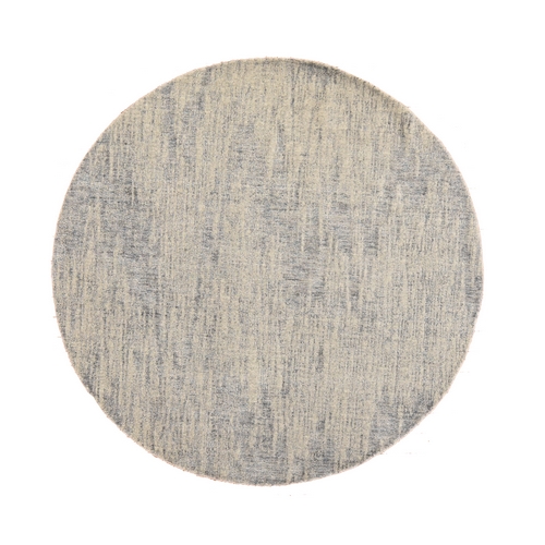 Beige-Gray, Fine Jacquard, Hand Loomed, Modern Design, Wool and Art Silk, Round, Oriental Beige-Gray, Fine Jacquard, Hand Loomed, Modern Design, Wool and Art Silk, Round, Oriental