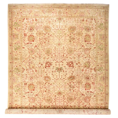 Chiffon White, Vintage Agra, Extra Large with Vase Tabriz Design, Vegetable Dyes, Hand Knotted, Clean, Very Good Condition, Organic Wool, Oversized, XL, Oriental 