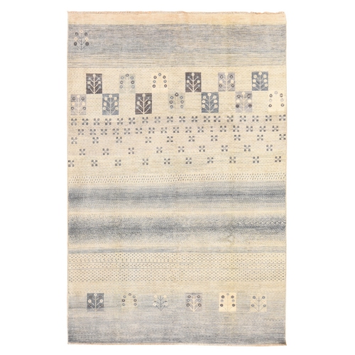 Parchment White, Fine Kashkuli Gabbeh, Hand Knotted, Natural Dyes, Pure Wool, Oriental 