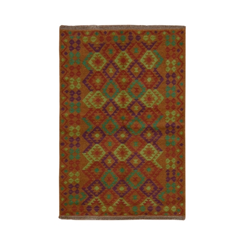 Honey Brown, Colorful Afghan Baluch with Geometric Design, Hand Knotted, Pure Wool, Oriental Rug