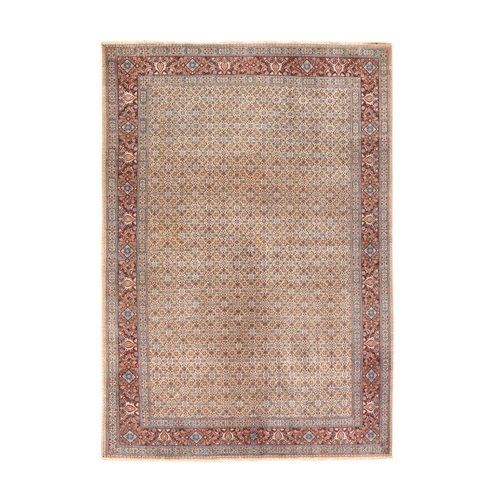 Swan White, Vintage Persian Tabriz, Fish Mahi All Over Pattern, Good Condition, Clean, Hand Knotted, 100% Wool, Oriental 
