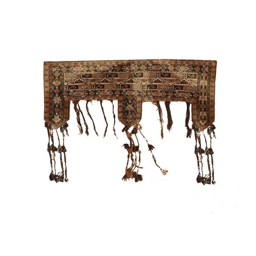 Shades of Brown, Vintage Turkmen Kapanuk, Door Hanging, Hand Knotted, 100% Wool, Oriental 