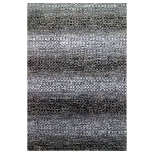 Charcoal Black Modern Chiaroscuro Collection, Hand Knotted, Thick and Plush, Pure Wool Oversized Oriental 