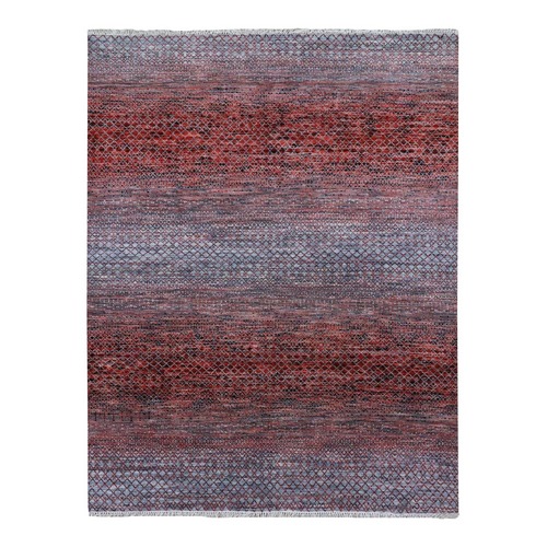 Red Chiaroscuro Collection, Hand Knotted, Extra Soft Wool, Oriental 