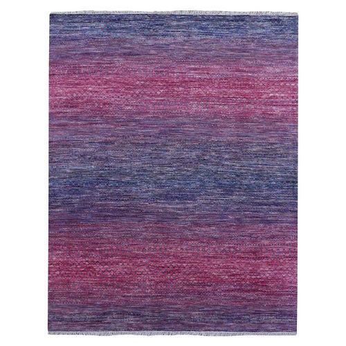 Rose Pink, Thick and Plush Pure Wool Hand Knotted, Modern Chiaroscuro Collection, Oriental 