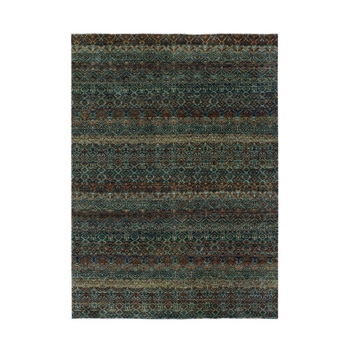 Rust Brown, Kohinoor Herat Small Geometric Repetitive Design, 100% Plush Wool, Hand Knotted, Oriental 