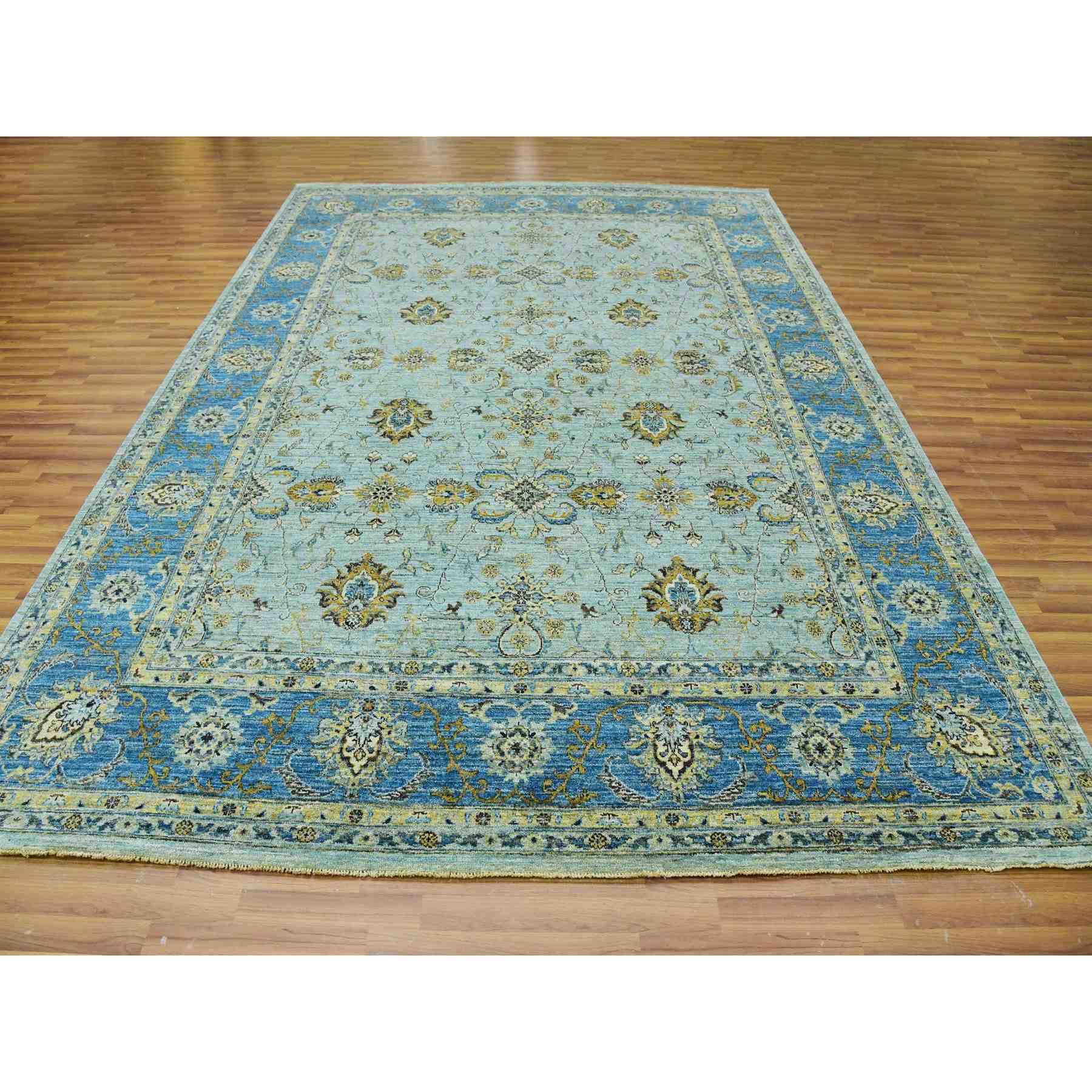 Oushak-And-Peshawar-Hand-Knotted-Rug-398455