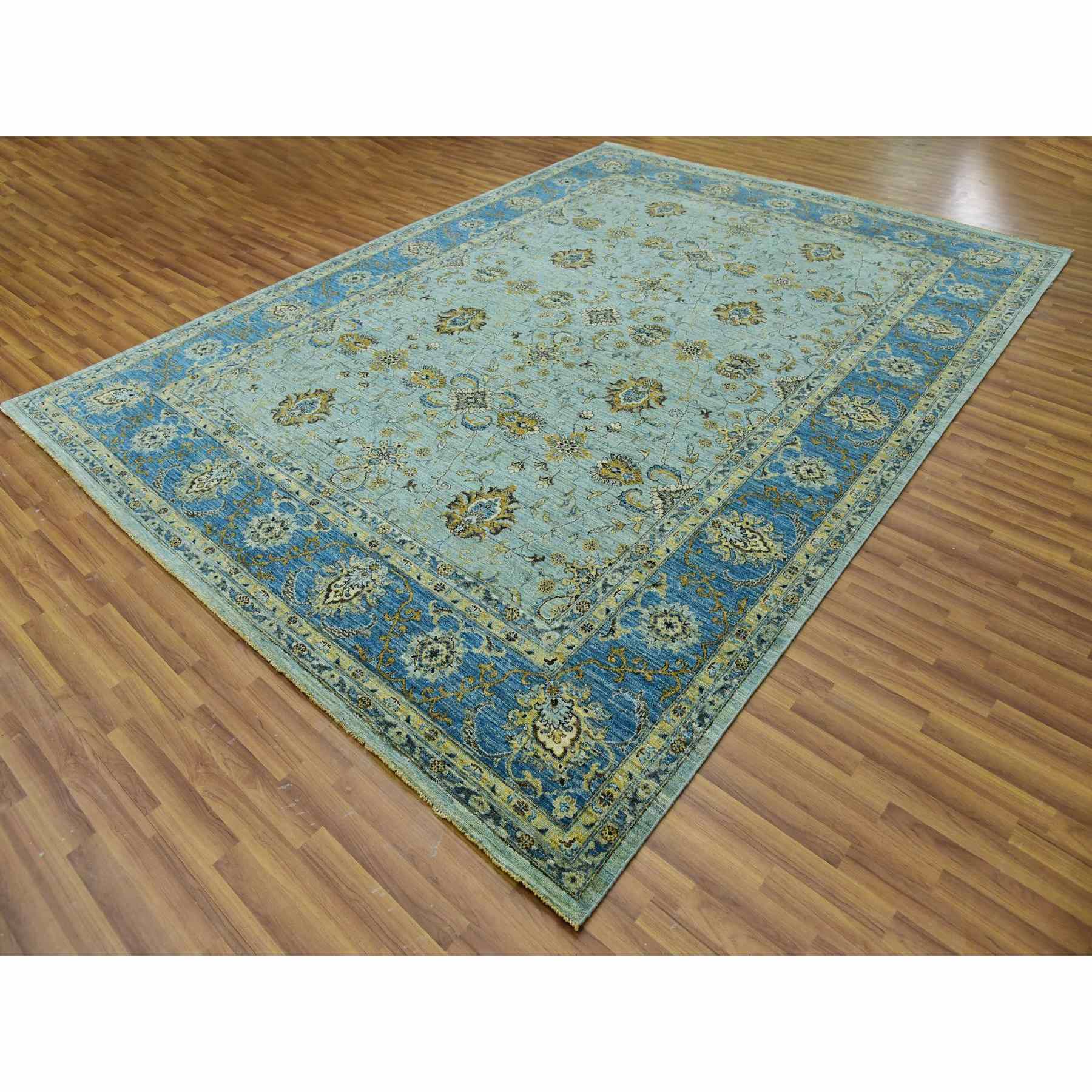 Oushak-And-Peshawar-Hand-Knotted-Rug-398455