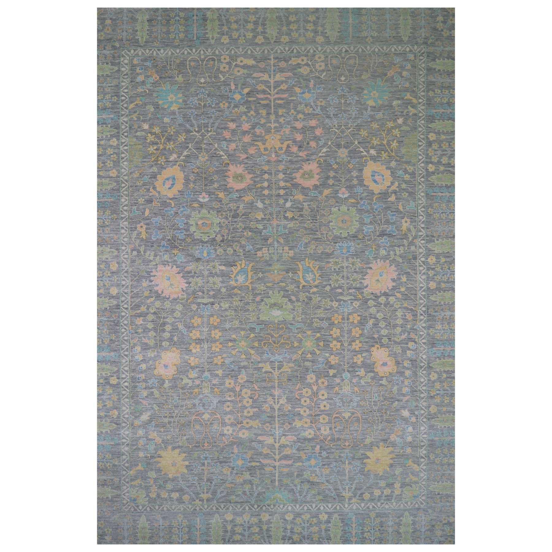 Oushak-And-Peshawar-Hand-Knotted-Rug-399475