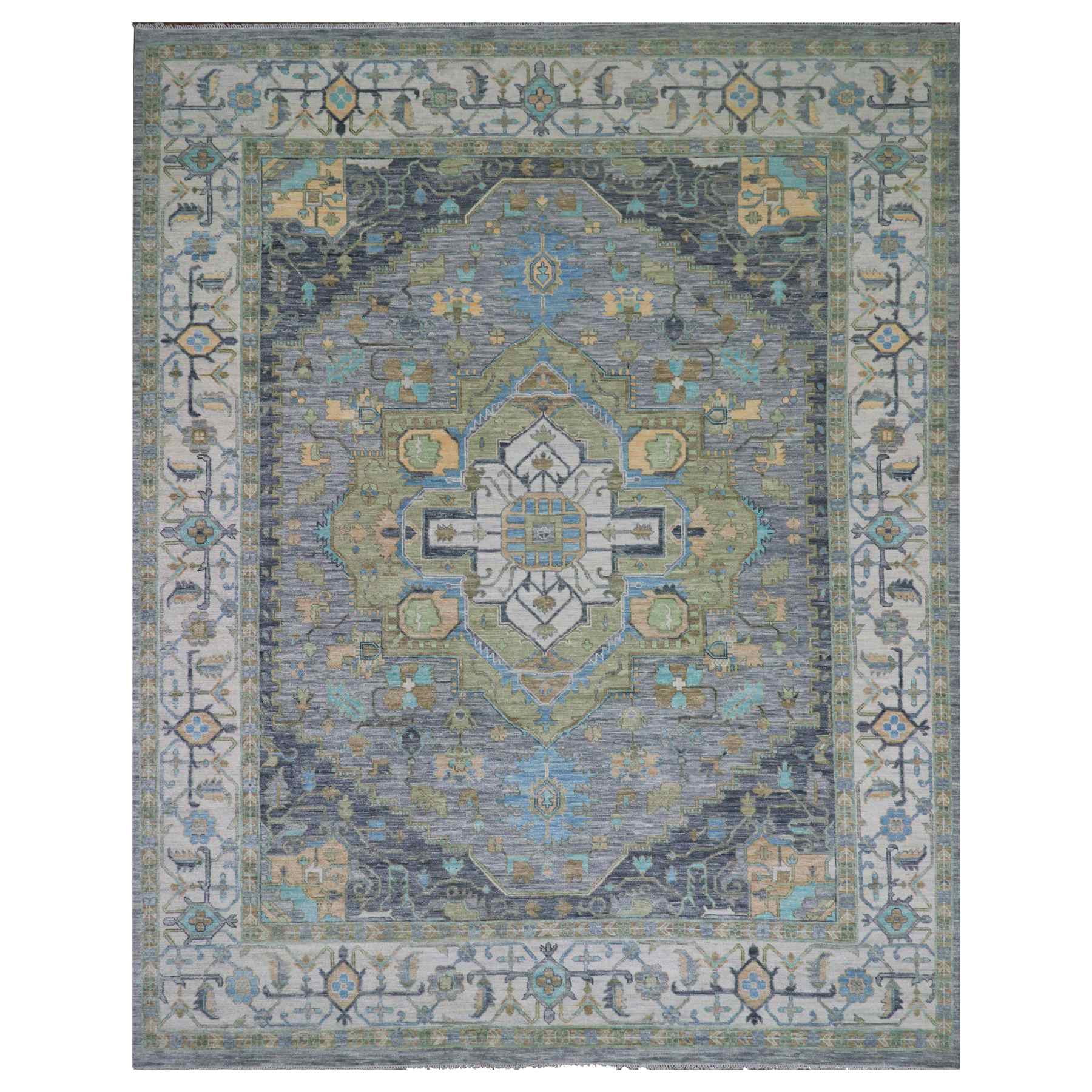 Oushak-And-Peshawar-Hand-Knotted-Rug-399480