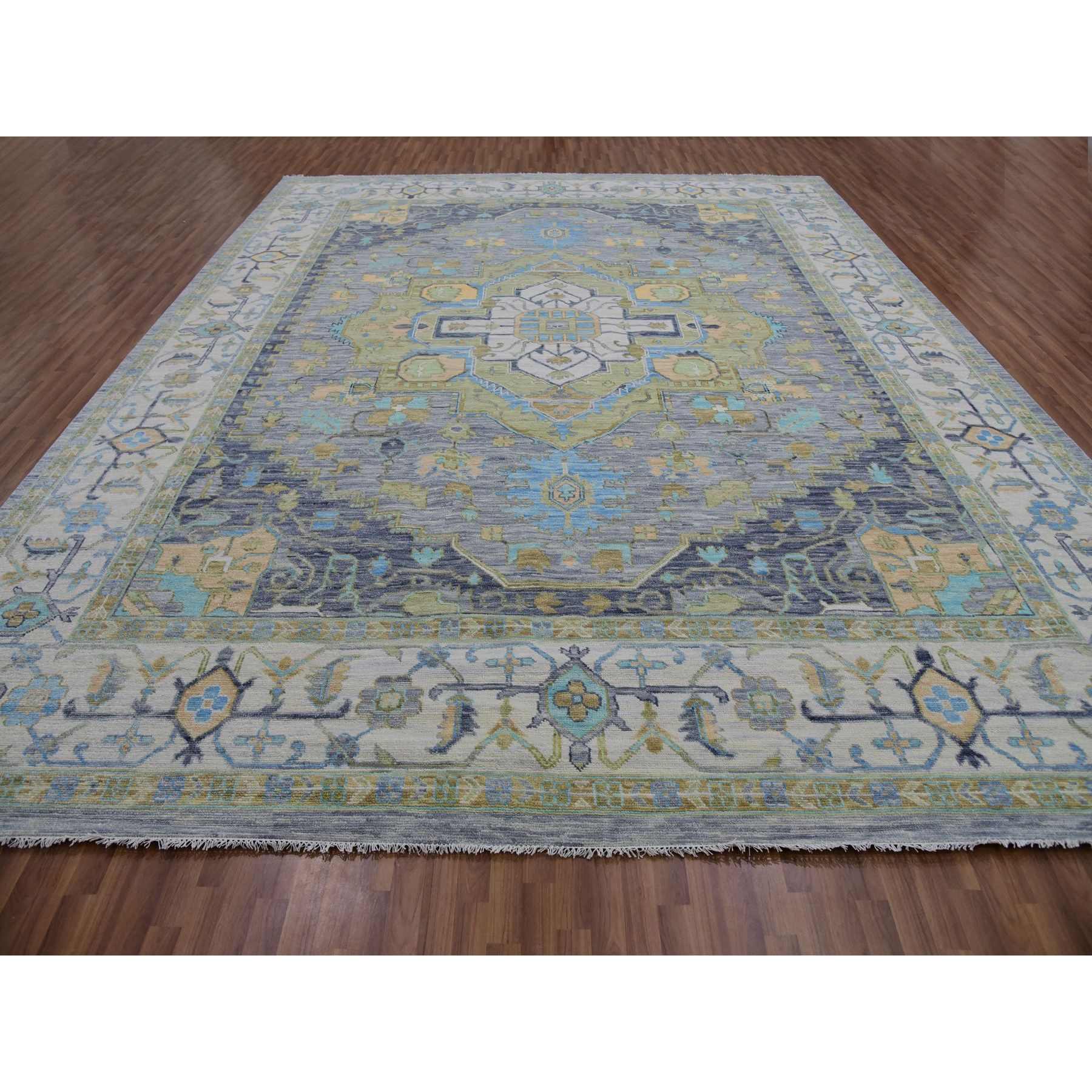 Oushak-And-Peshawar-Hand-Knotted-Rug-399480