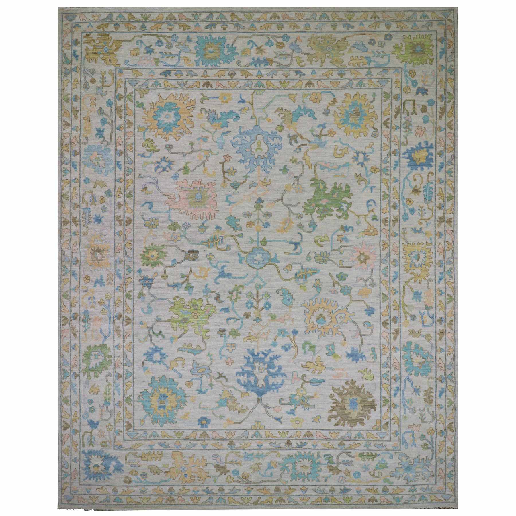 Oushak-And-Peshawar-Hand-Knotted-Rug-399485