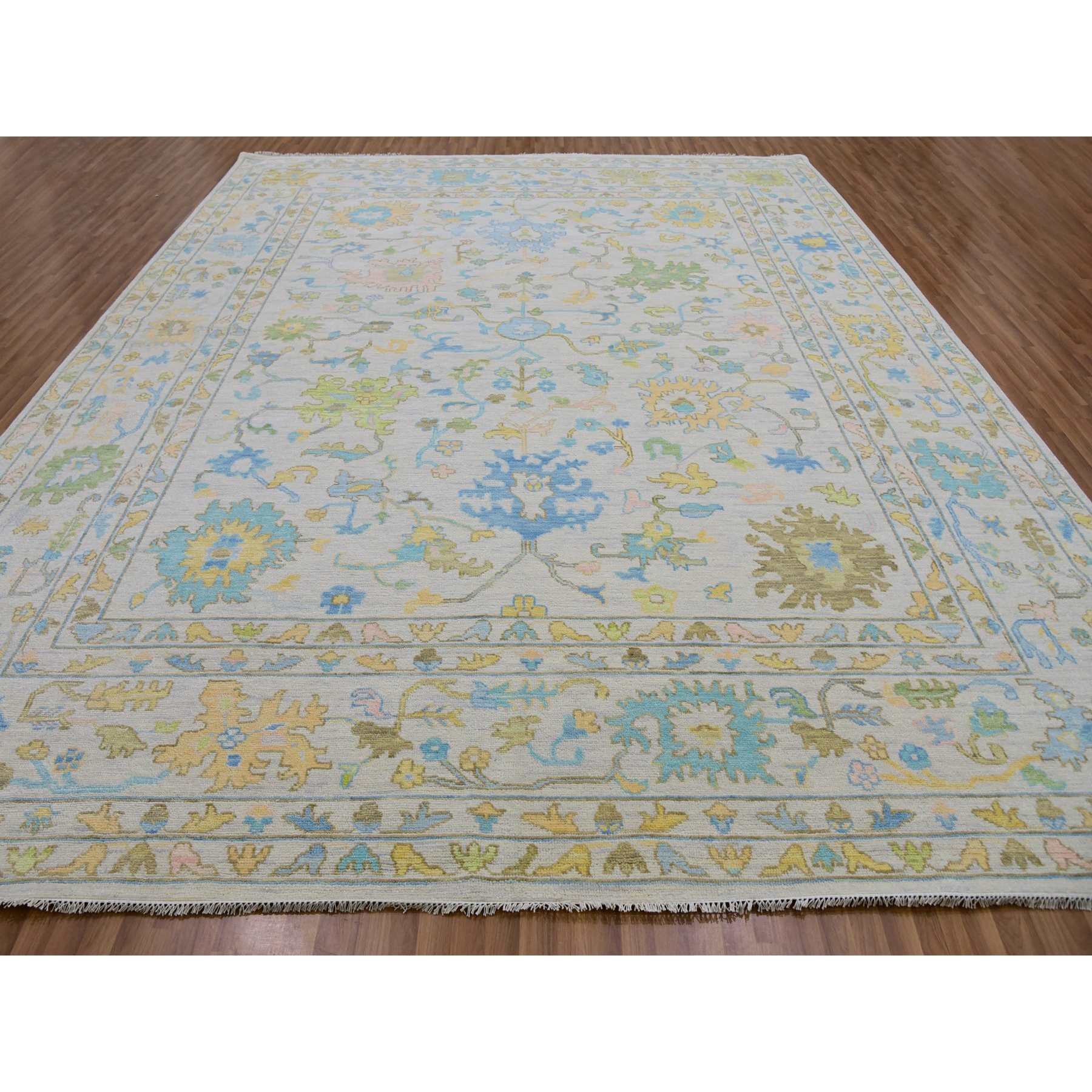 Oushak-And-Peshawar-Hand-Knotted-Rug-399485
