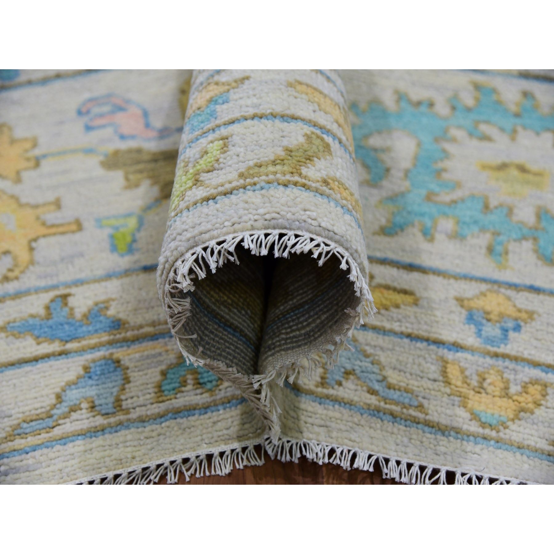 Oushak-And-Peshawar-Hand-Knotted-Rug-399485