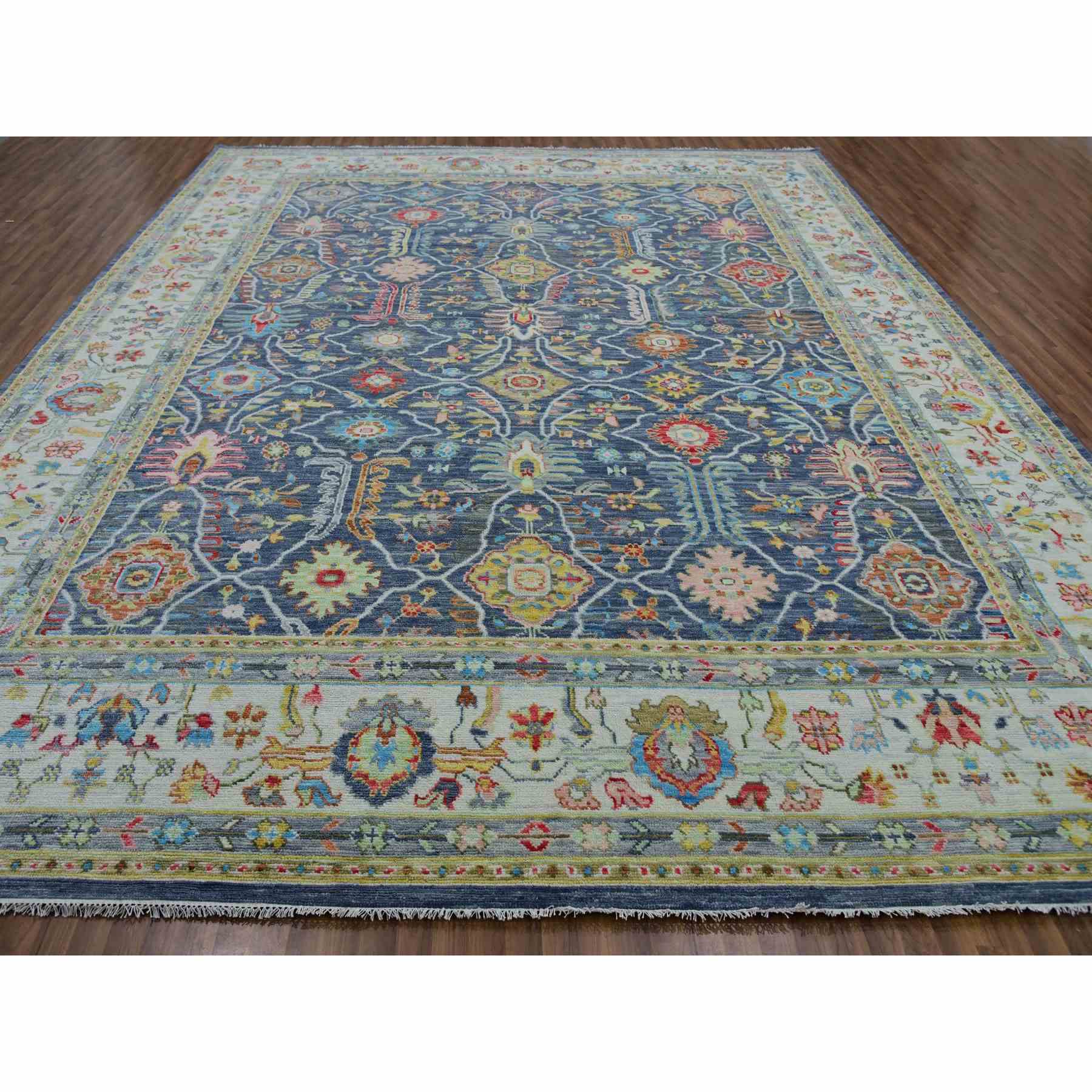 Oushak-And-Peshawar-Hand-Knotted-Rug-399495