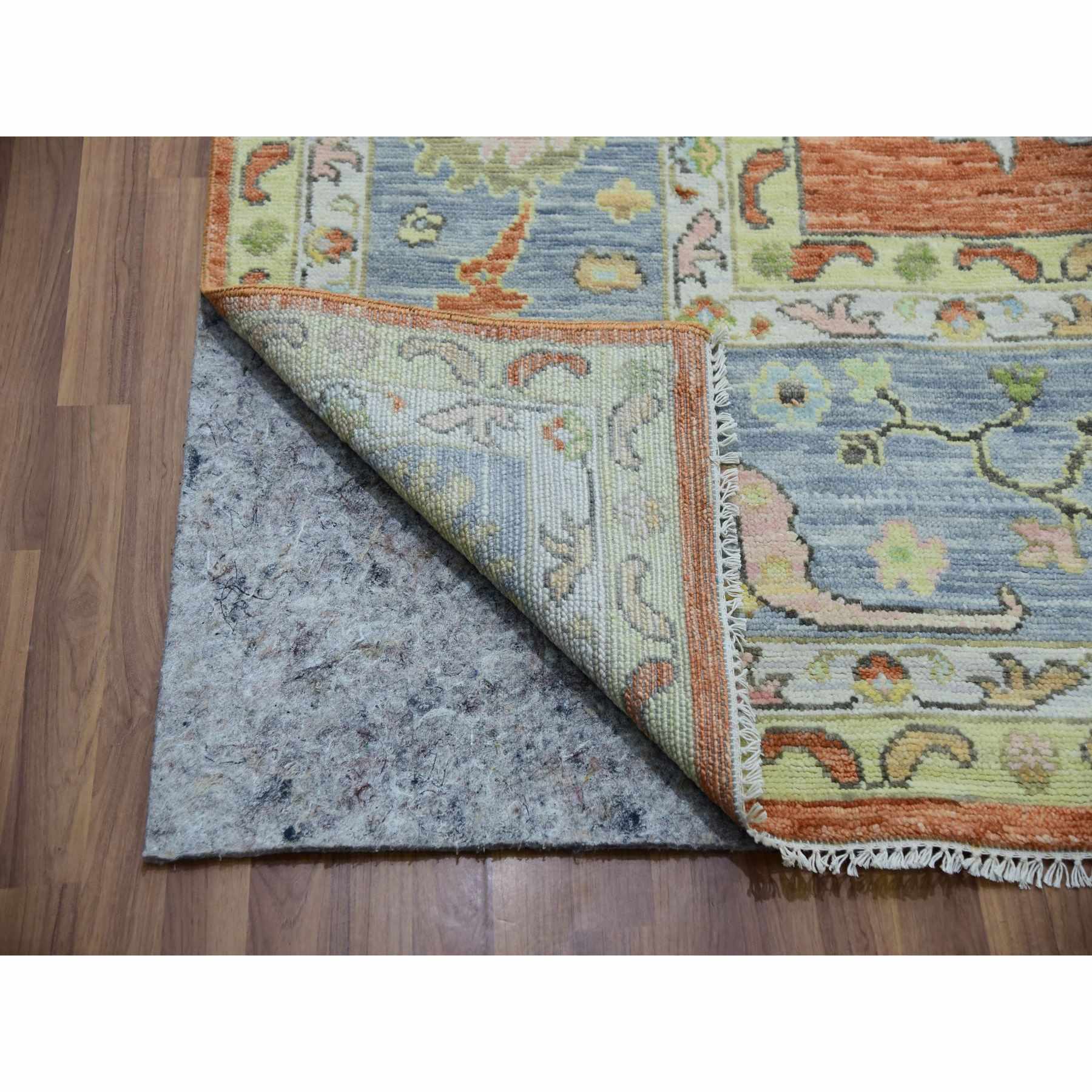 Oushak-And-Peshawar-Hand-Knotted-Rug-399505