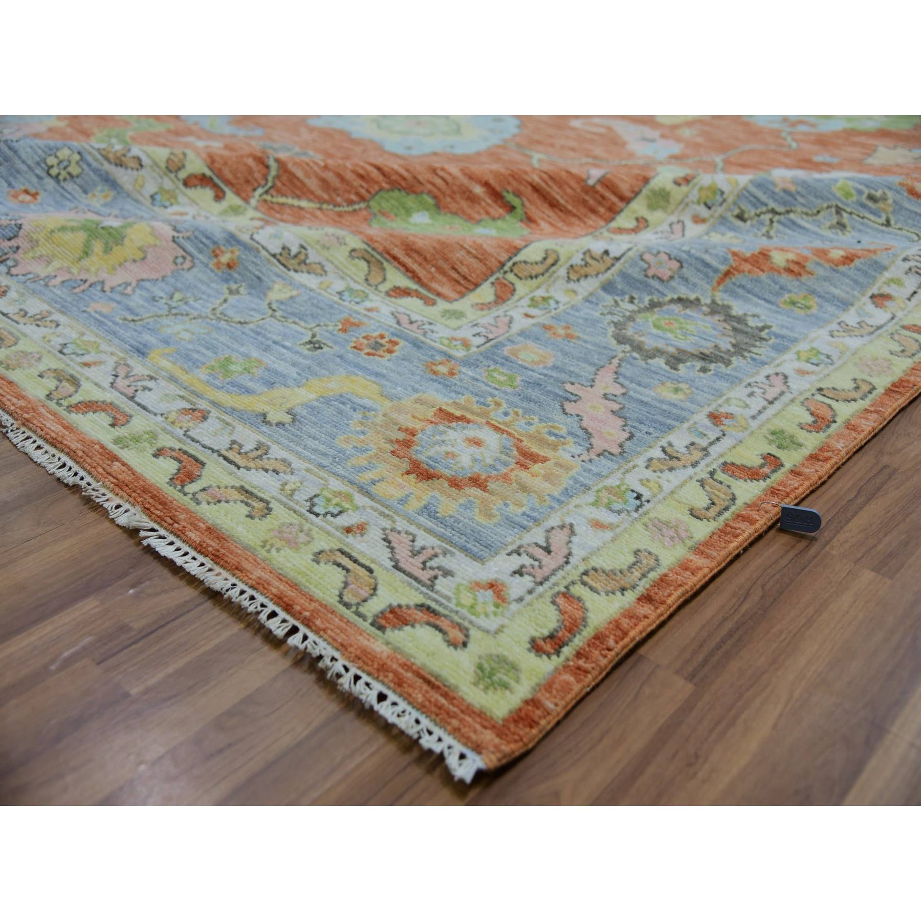 Oushak-And-Peshawar-Hand-Knotted-Rug-399505