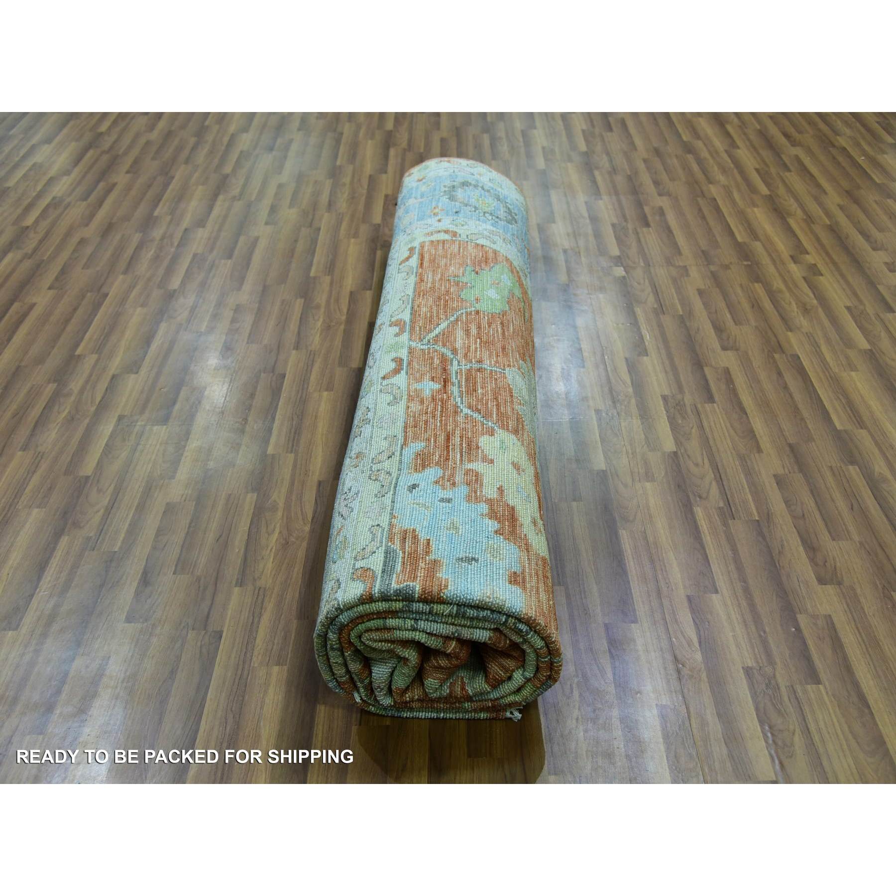 Oushak-And-Peshawar-Hand-Knotted-Rug-399505