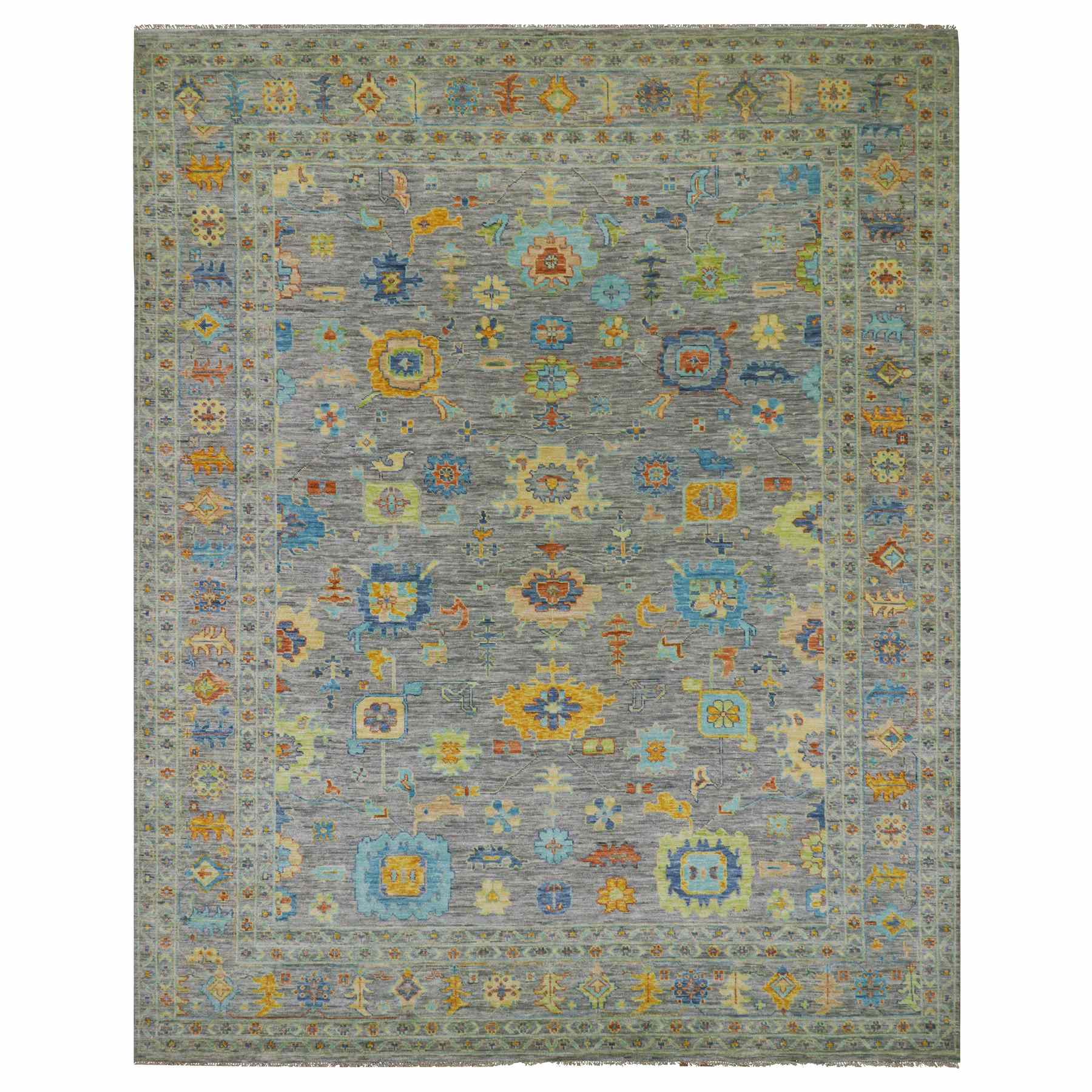 Oushak-And-Peshawar-Hand-Knotted-Rug-399510