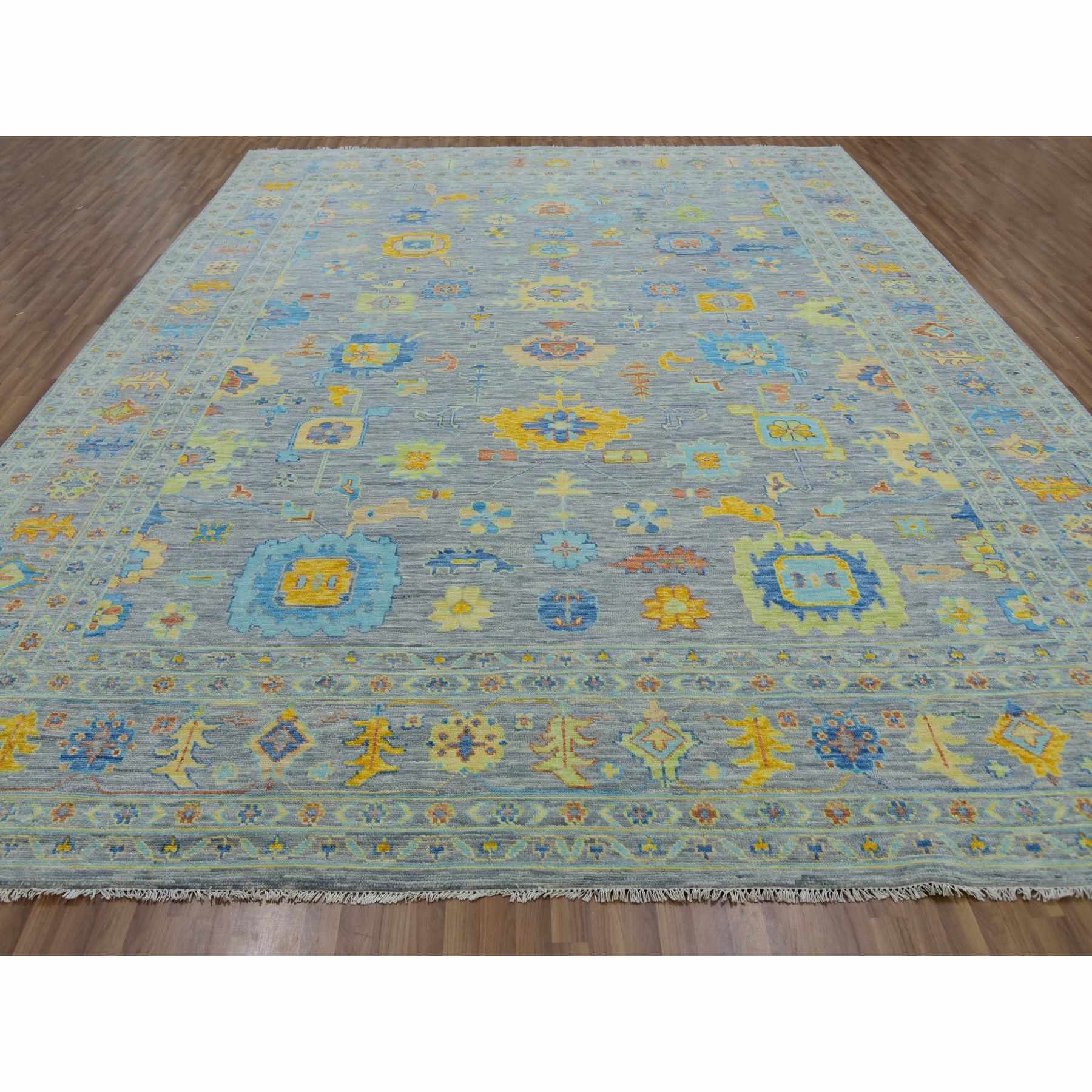 Oushak-And-Peshawar-Hand-Knotted-Rug-399510